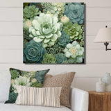 Green Succulents Flowers Serene Succulents IV - Floral Canvas Wall Art