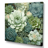 Green Succulents Flowers Serene Succulents IV - Floral Canvas Wall Art