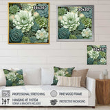 Green Succulents Flowers Serene Succulents IV - Floral Canvas Wall Art