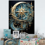 Symbols Crescent Moon And Stars - Fantasy Canvas Wall Art