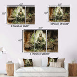 Thailand Ancient Buddha Ruins - Landscapes Canvas Wall Art