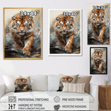 Tiger Descending From The Mountain - Tiger Canvas Wall Art