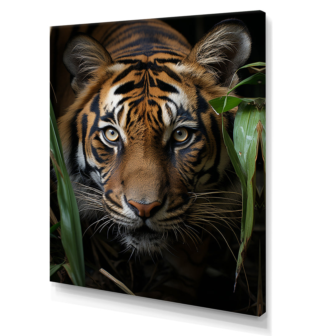 Tiger Portrait Vibrant - Tiger Large Canvas Wall Art