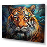 Tiger Roaring Majesty Geometric - Tiger Bedroom Wall Art