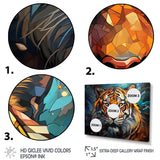 Tiger Roaring Majesty Geometric - Tiger Bedroom Wall Art