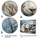 Snow Tiger Roaring Majesty Pastoral - Tiger Canvas Wall Art