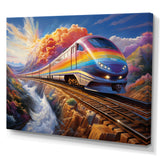 Rainbow Color Train 1950S I - Train Canvas Wall Art