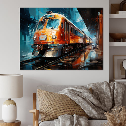 Train Dynamic Abstractions - Train Canvas Wall Art