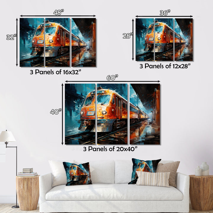 Train Dynamic Abstractions - Train Canvas Wall Art