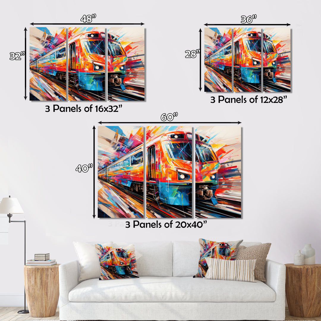 Train Fusion Of Lines - Train Canvas Wall Art