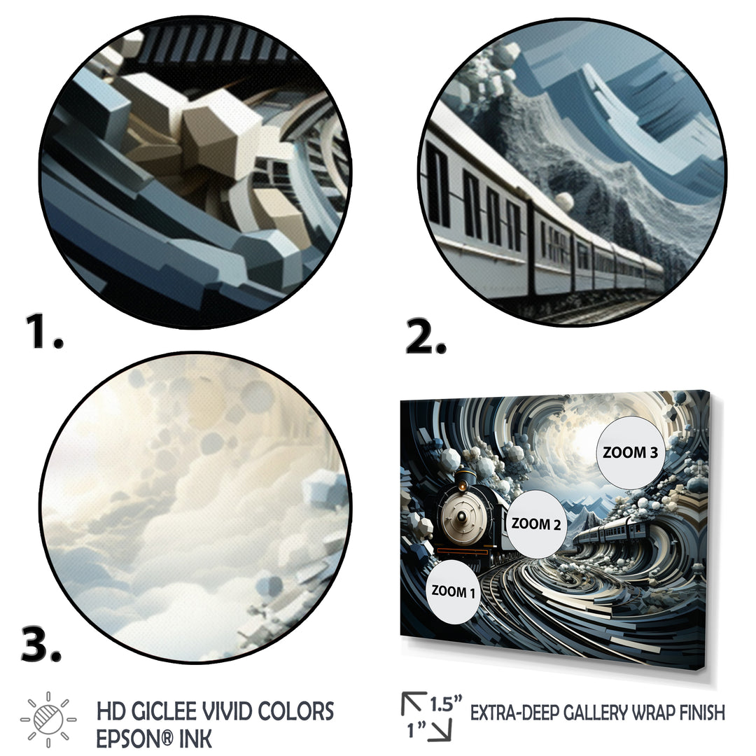 Train Geometric Momentum I - Train Canvas Wall Art