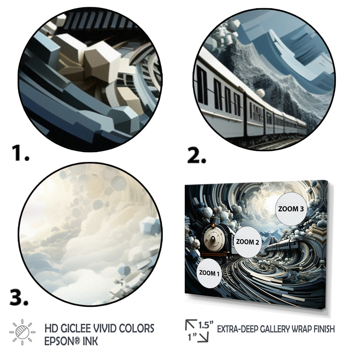 Train Geometric Momentum I - Train Canvas Wall Art