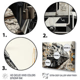 Grey Train Geometric Momentum - Train Canvas Wall Art