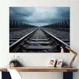 Train Minimalist Tracks II - Transportation Canvas Wall Art