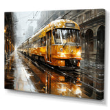 Yellow Train Translucent Rhythms I - Train Canvas Wall Art
