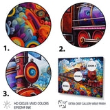 Abstract Train Whimsical Journey I - Train Canvas Wall Art