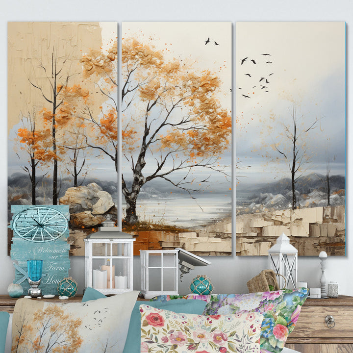 Orange Tree Autumn Patchwork Acrylic II - Multi-Panels