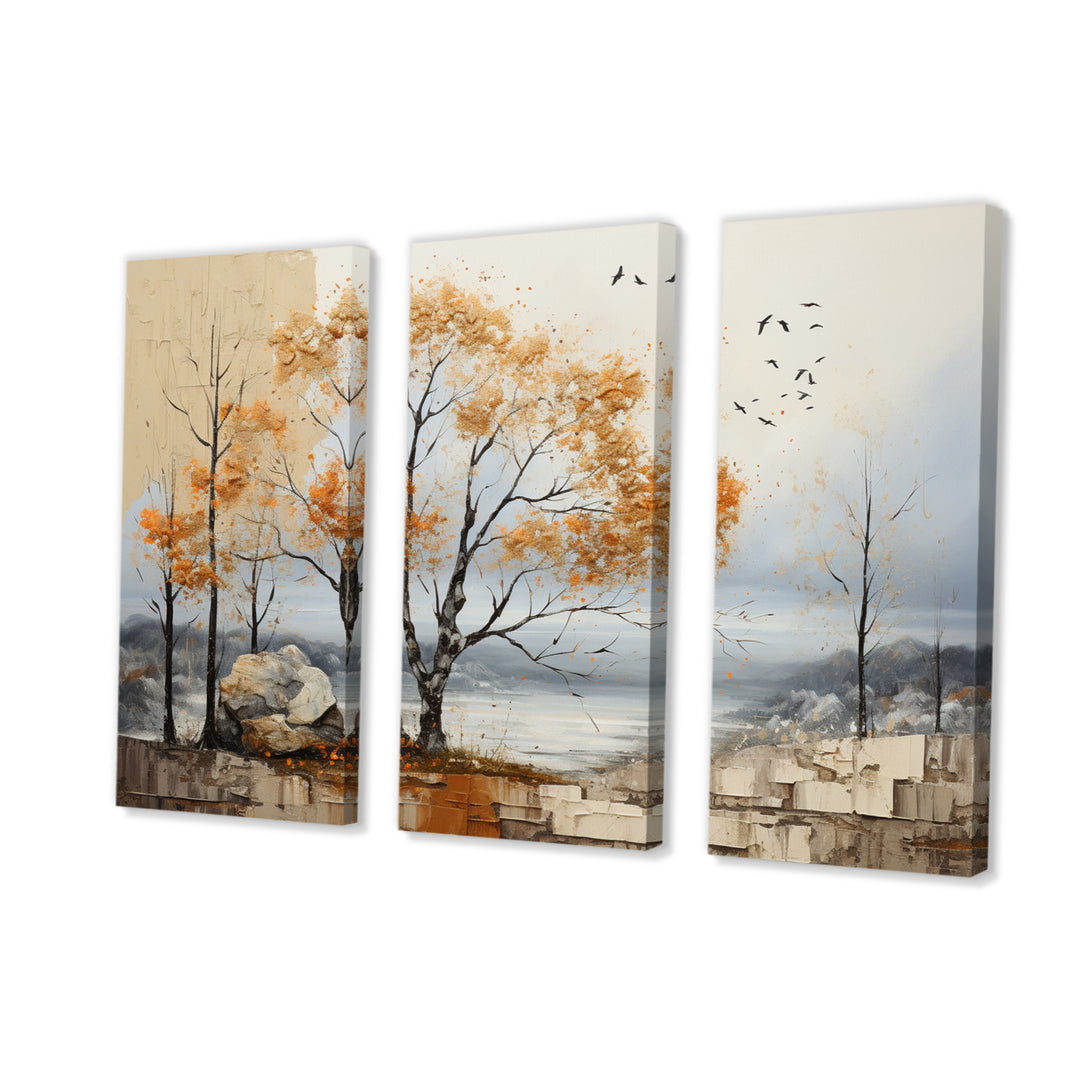 Orange Tree Autumn Patchwork Acrylic II - Multi-Panels
