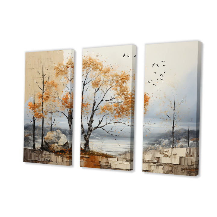 Orange Tree Autumn Patchwork Acrylic II - Multi-Panels