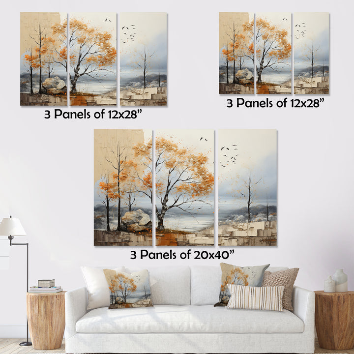 Orange Tree Autumn Patchwork Acrylic II - Multi-Panels