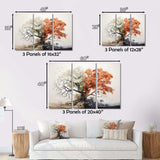 Coral White Tree Duality - Landscapes Canvas Wall Art