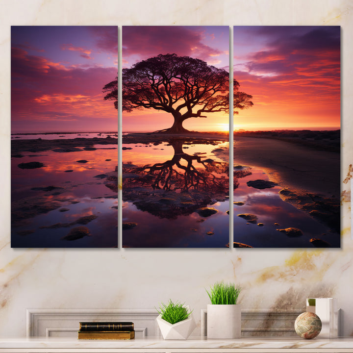 Pink Tree Enchanted Twilight II - Multi-Panels