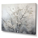 Grey Tree Monochrome Reverie - Floral Canvas Wall Art