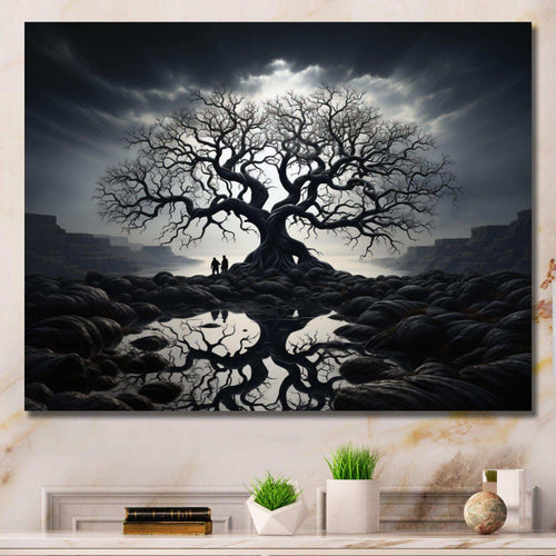 The Contrast Tree Monochrome II - Floral Canvas Wall Art
