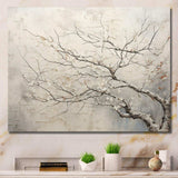 Tree Monochrome Whispers Of Beige - Floral Canvas Wall Art