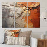 Orange Grey Abstract Redwood Tree Collage - Split Panel Canvas Art