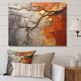 Orange Grey Abstract Redwood Tree Collage - Floral Canvas Wall Art