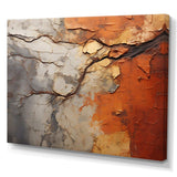 Orange Grey Abstract Redwood Tree Collage - Floral Canvas Wall Art