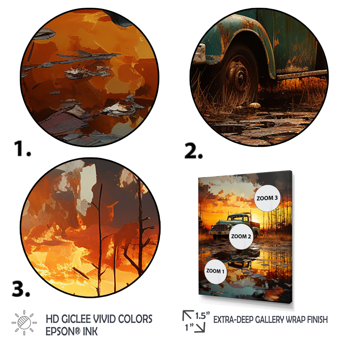 Yellow Truck 53Ft Sublime Landscapes I - Truck Canvas Wall Art