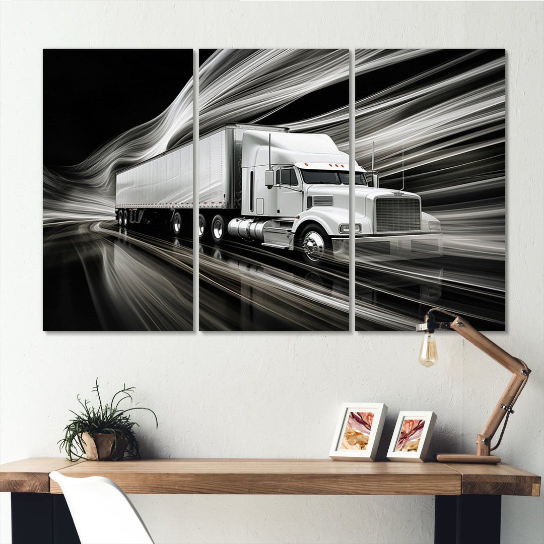 Truck 53Ft Translucent Rhythms I - 3-Piece Canvas Wall Art