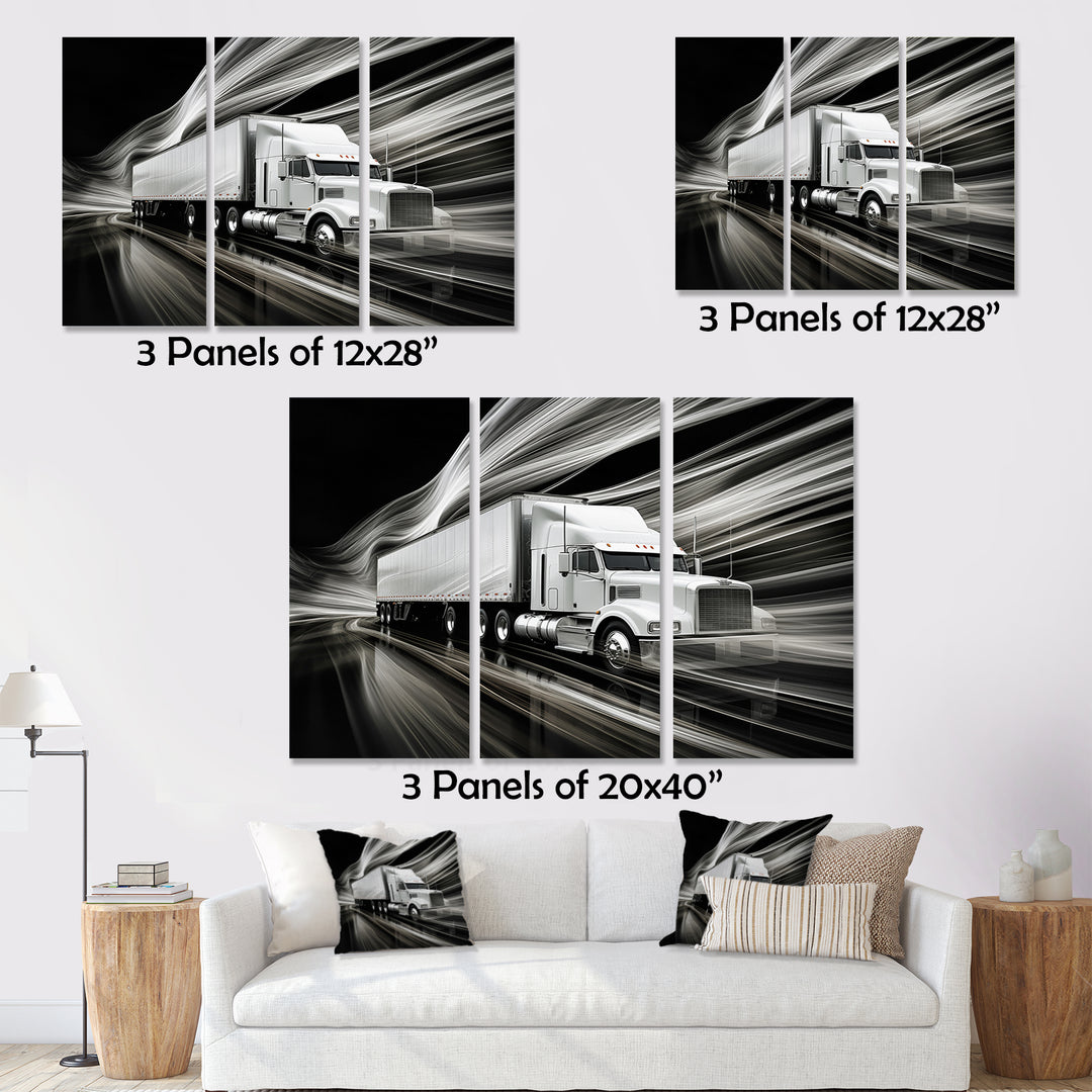 Truck 53Ft Translucent Rhythms I - 3-Piece Canvas Wall Art