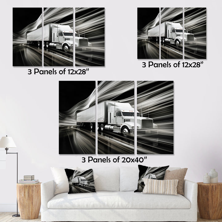 Truck 53Ft Translucent Rhythms I - 3-Piece Canvas Wall Art
