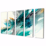 Celebrations In Turquoise Shades Of Blue V - Multi-Panels