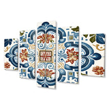 Mediterranean Tiles In Retro Blue I - Multi-Panels