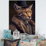 Stylish Cat In Fancy Fashion Design - Cat Large Canvas Wall Art