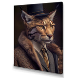 Stylish Cat In Fancy Fashion Design - Cat Large Canvas Wall Art