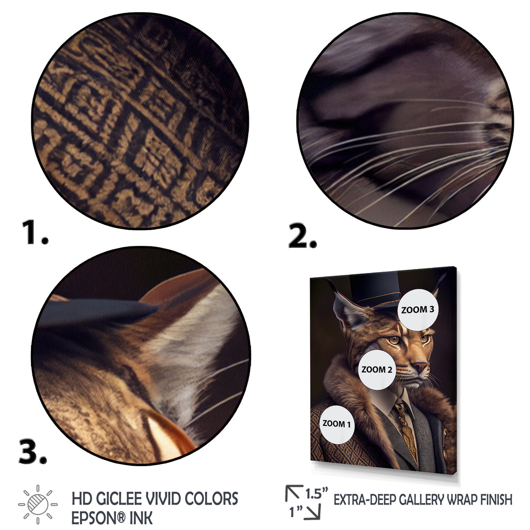 Stylish Cat In Fancy Fashion Design - Cat Large Canvas Wall Art