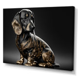 Royal Daschund Portrait - Black Dog Daschund Wall Art