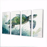 Watercolor Turtle Swimming II - Multi-Panels
