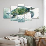 Watercolor Turtle Swimming II - Multi-Panels