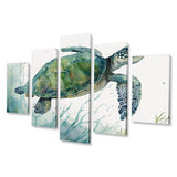 Watercolor Turtle Swimming II - Multi-Panels
