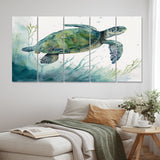 Watercolor Turtle Swimming II - Multi-Panels