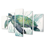 Watercolor Turtle Swimming IV - Multi-Panels