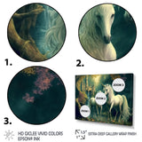 Two Gracious Unicorn In Fantasy Landscape - White Horse Wall Art