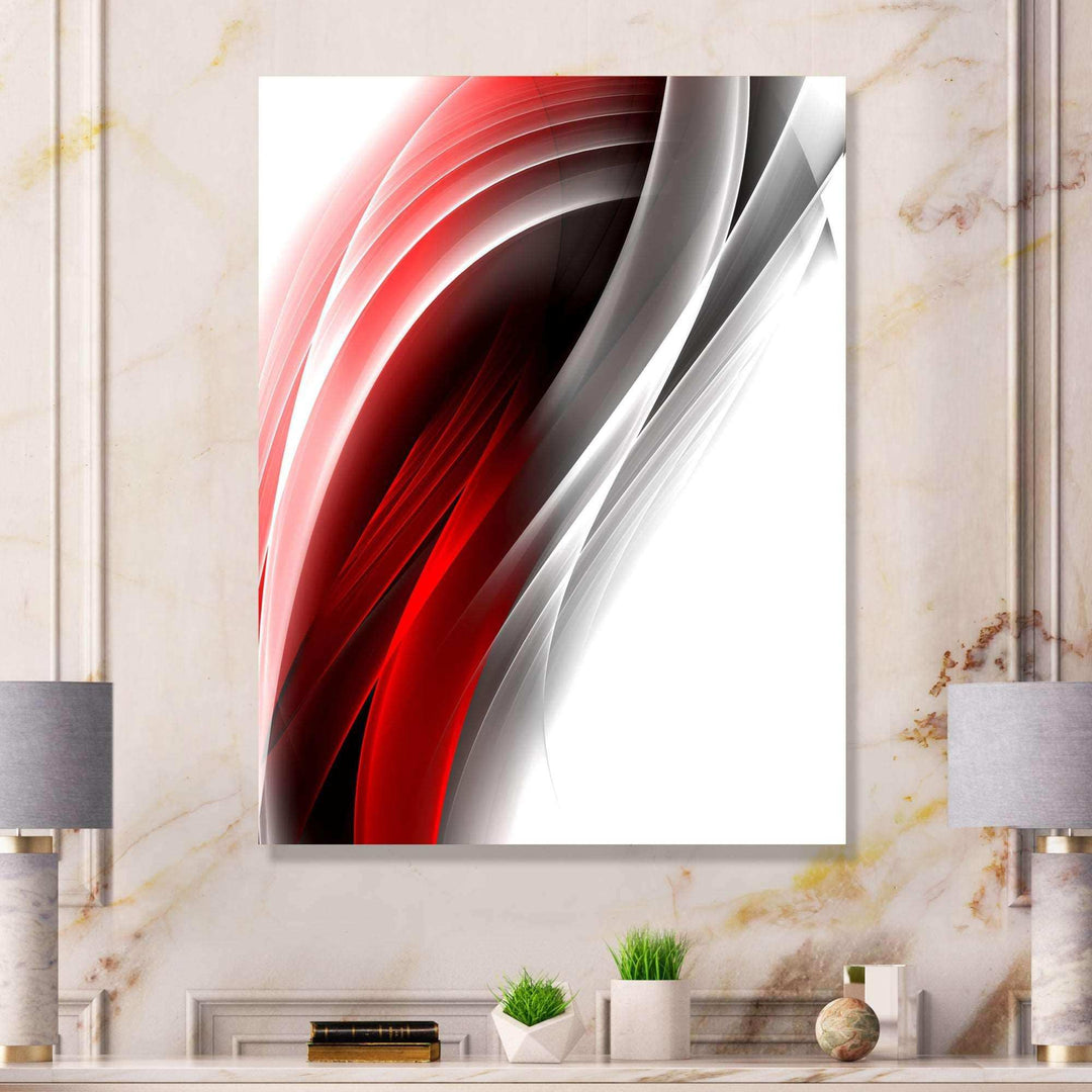 3D Pink Silver Vertical Lines Canvas Canvas