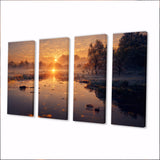 Morning Fog Over The Lake Sunset VII - Multi-Panels